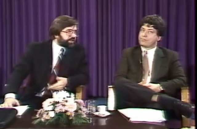 A nevezetes vita 1991-ben. Balra Kónya Imre, jobbra Pető Iván